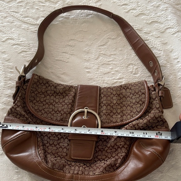Gently Loved Vintage Soho Leather Canvas Designer Coach Shoulder Bag - Picture 12 of 15